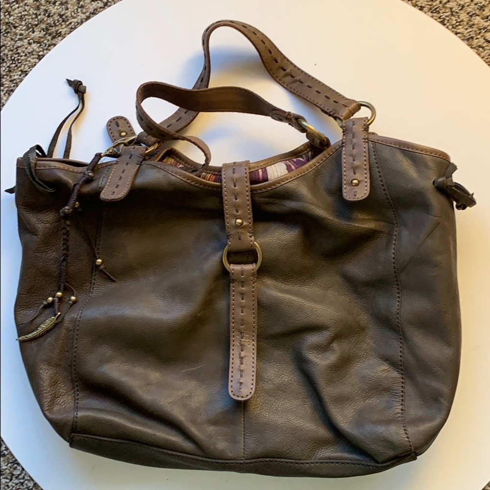 Lucky Brand Hobo handbag purse dark green brown